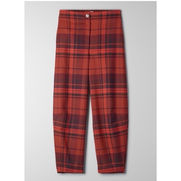 Aritzia Wilfred Dawna Check Pants XS plaid barrel cropped career office work - Picture 1 of 13